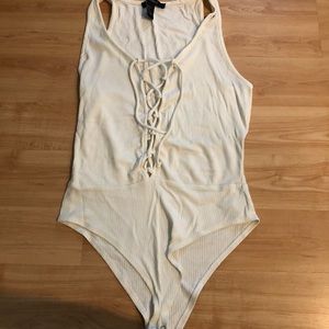 White Tie Up Bodysuit